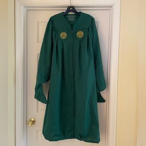 George, mason, university, master, cap, and gown. Plus master hood.